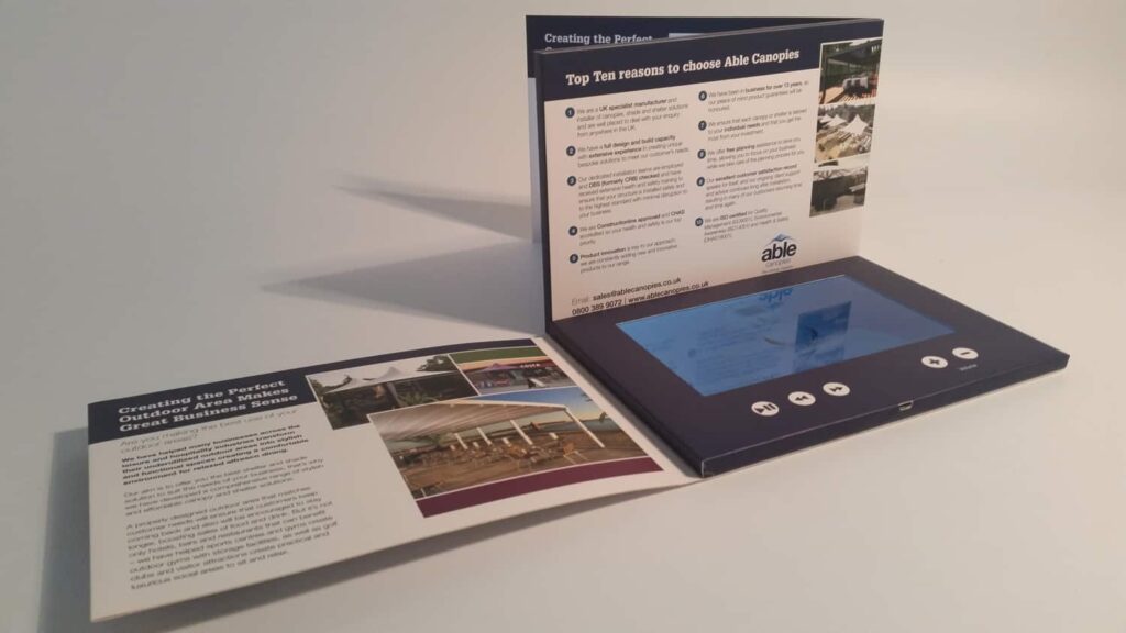 A5 Video Brochure 7 inch screen
