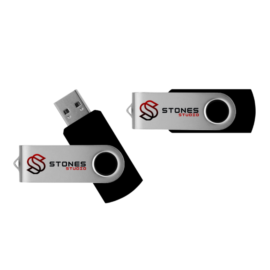 black twister usb drive silver clip