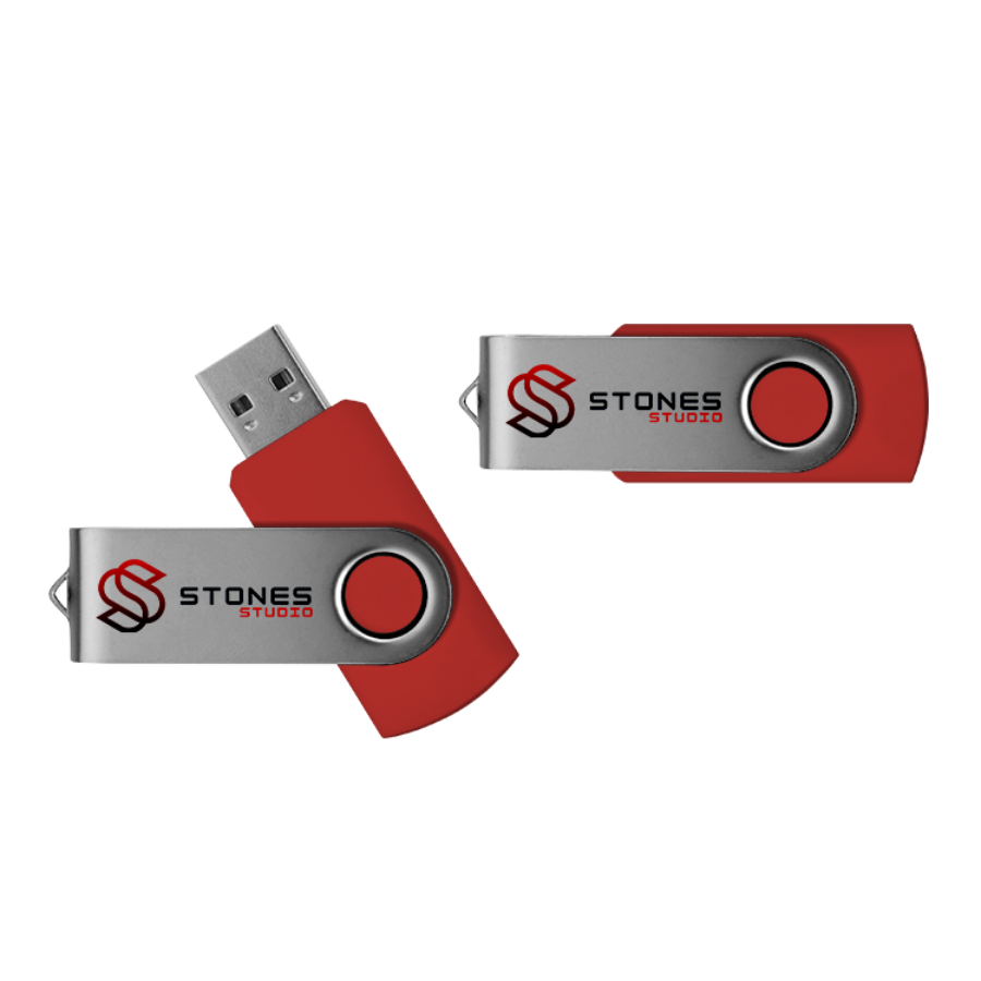 red twister usb drive silver clip