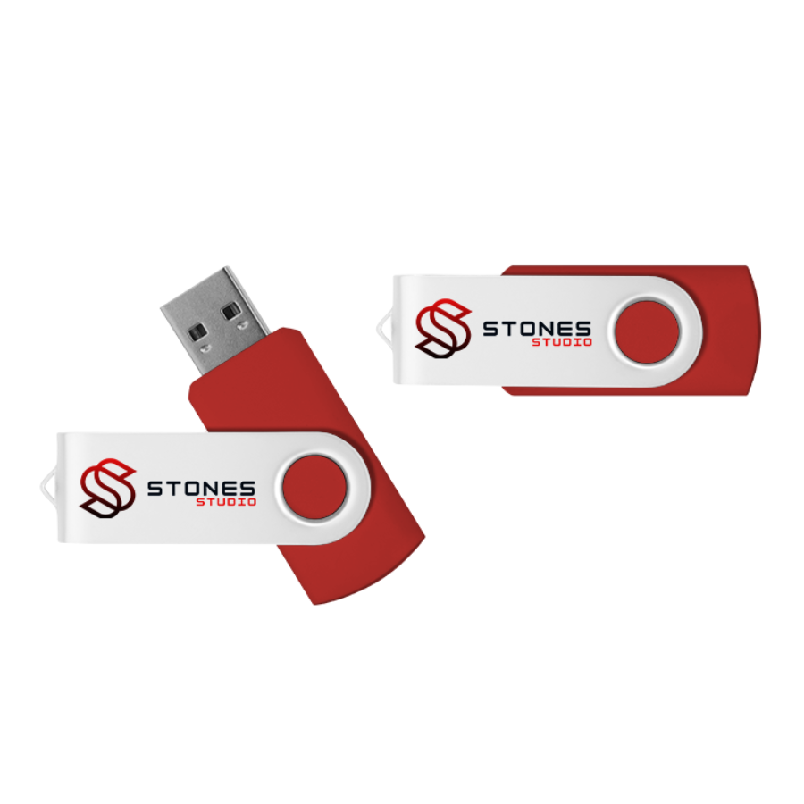 Red Twister USB With White Clipip